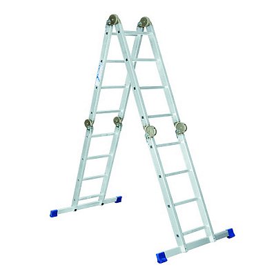 Купить Лестница-трансформер 4,6м/3м; 4х4 ступени; шарнирная; алюминий; 12кг